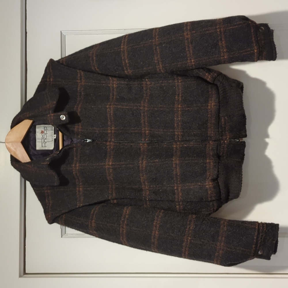 RARE Wool Fox Knapp Lined Jacket size small made in USA